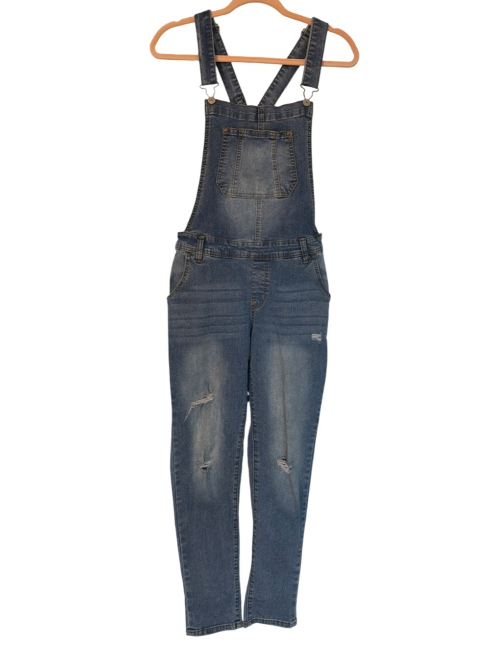 Wallflower Distressed Denim Overalls